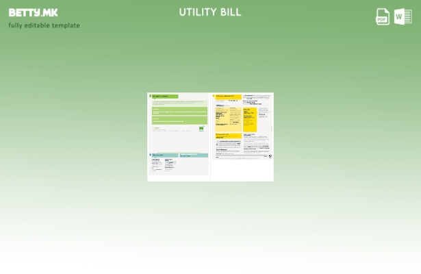 Модерен стил Шаблон за страници за сметки за комунални услуги Обединетото Крал 1